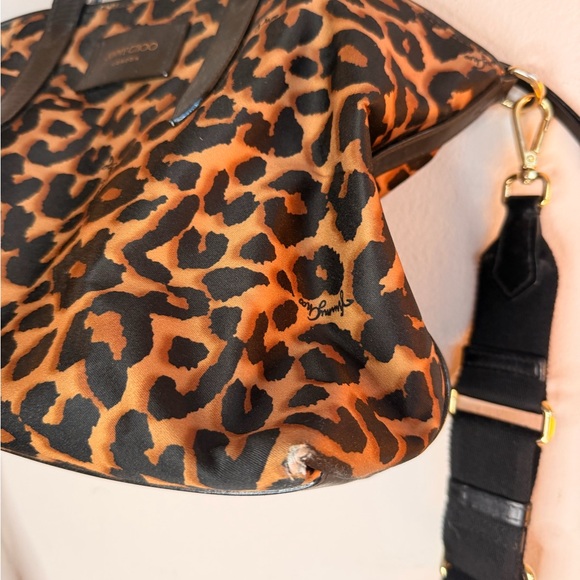 Jimmy Choo Black and Brown Leopard Shoulder Bag - Picture 4 of 14